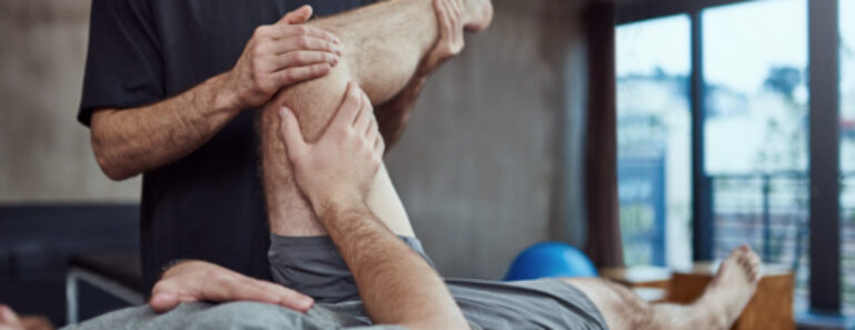man with leg injury